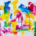 Colorful abstract expressionism showcasing vibrant hues and dynamic brushwork on canvas.